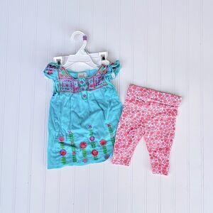 Peek kids embroidery tunic & Boden leggings (5-53)